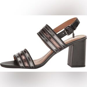 Coach Princeton heeled sandals metallic leather size 7.5